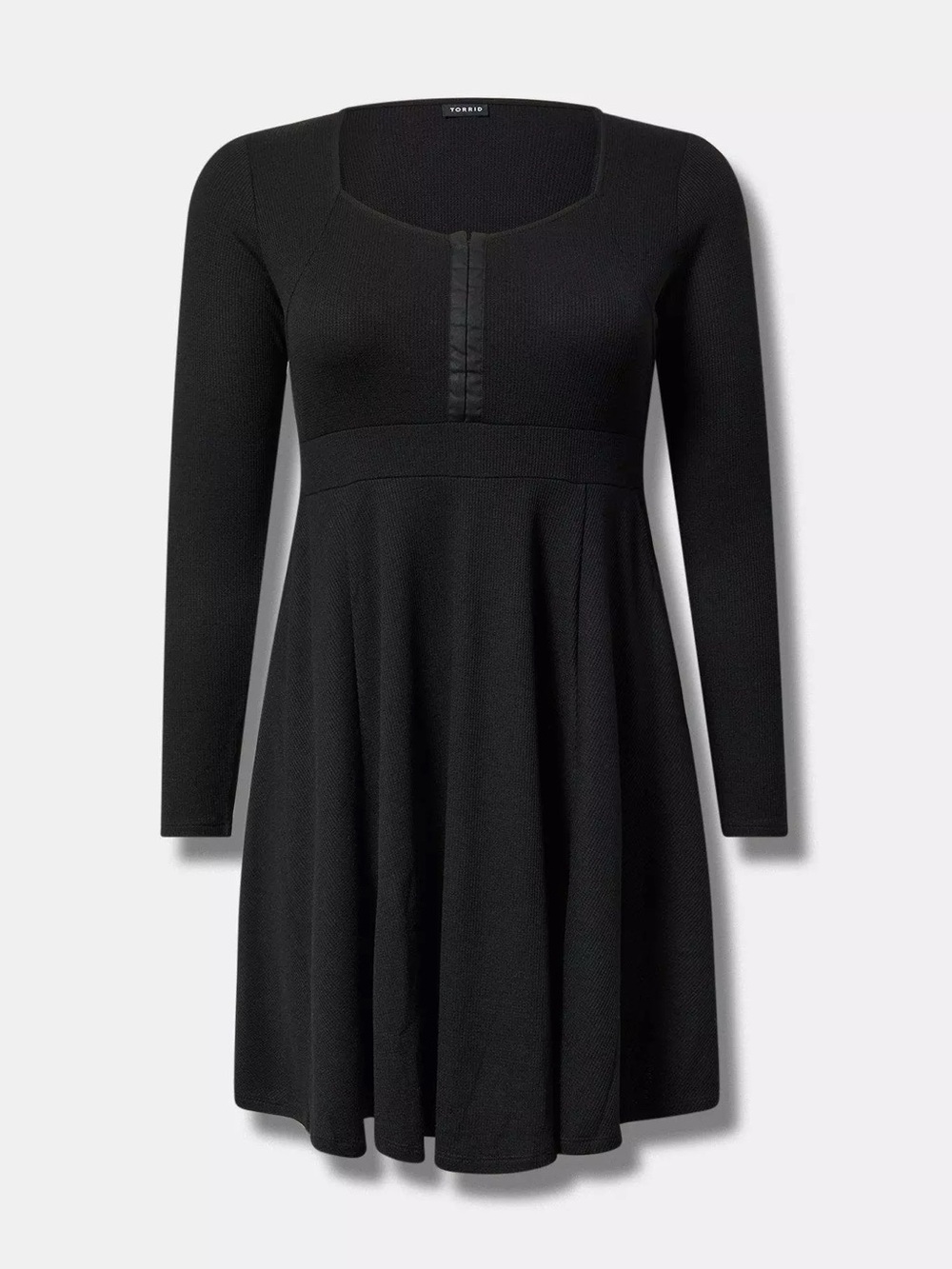 Torrid Mini Waffle Long Sleeve Skater Dress